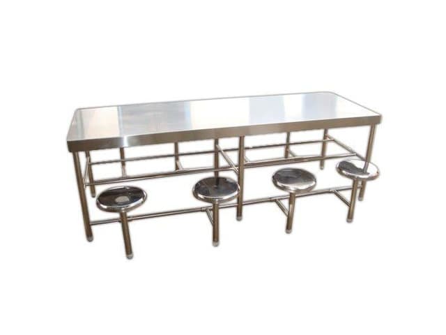 Stainless steel dining table with chair -8 seater