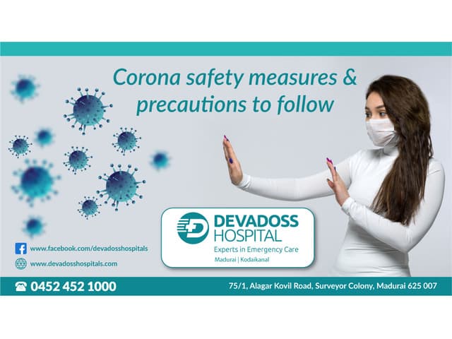 Corona safety measures by Devadoss Multispeciality Hospital