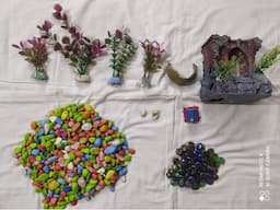 Fish aquarium with stones , decoration band accessories - Image 4