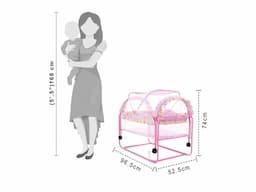 Lightweight Cradle with Mosquito Net - Pink - Image 2