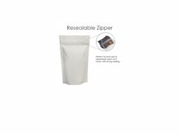 Matte whit food grade  standup pouch with zipper (100gm) - Image 2