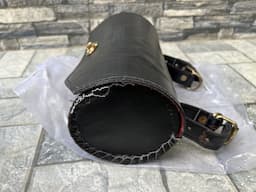 New Pure Leather Round Saddlebag for Royal Enfield - 2L - Image 7