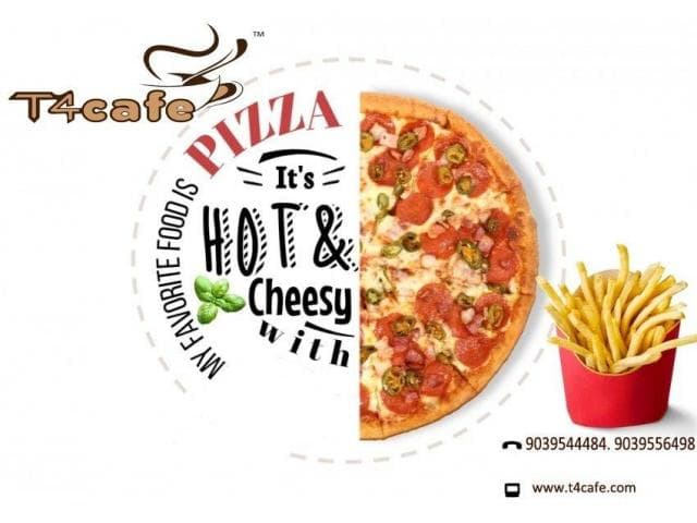 Hot Pizza Cheese With French fries | T4 Cafe