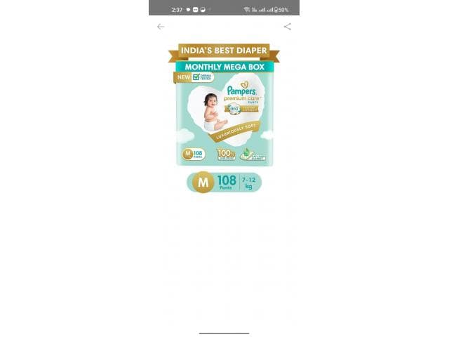 Pampers diapers - medium size