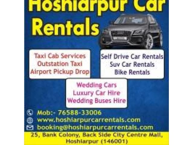Hoshiarpur Car Rentals provide monthly