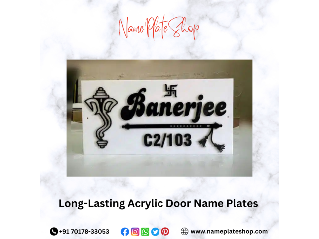Buy Best Acrlic Nameplates For Your Home Doors