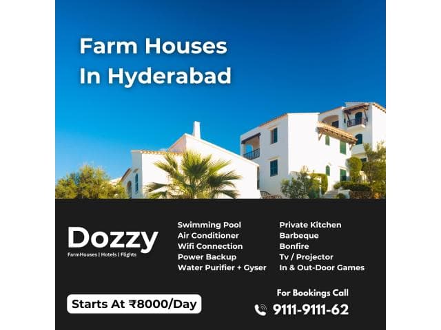 Dozzy Farmhouse Rentals In Hyderabad with Best Price