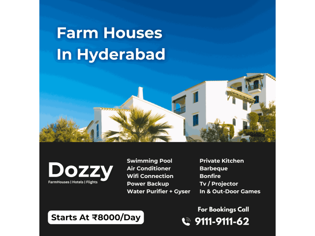 Dozzy Farmhouse Rentals In Hyderabad with Best Price
