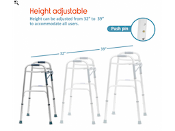 Premium Imported Light Weight Aluminum Height Adjustable Folding Walker - Image 2