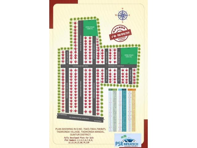 CRDA Approved Open Plots for sale in Tadikonda