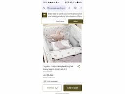 Bedside rocking cot with bedding set - Image 1