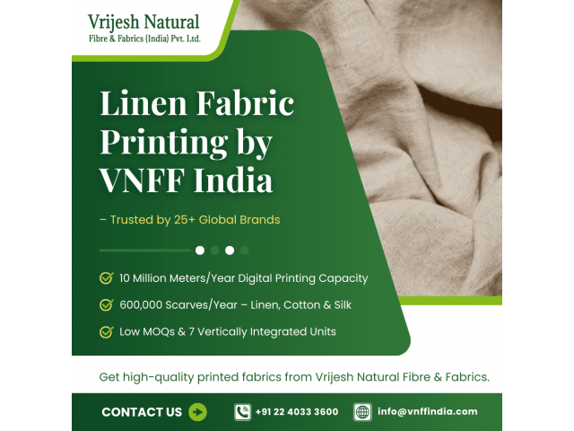 Linen Fabric Printing in India | Digital Expertise by VNFF India