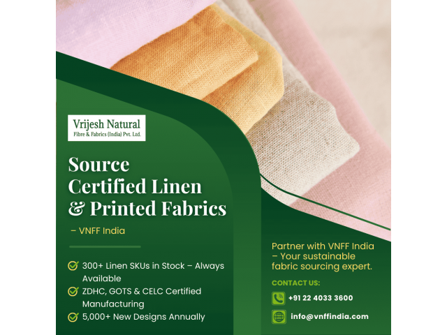 Certified Linen & Printed Fabric Suppliers | VNFF India