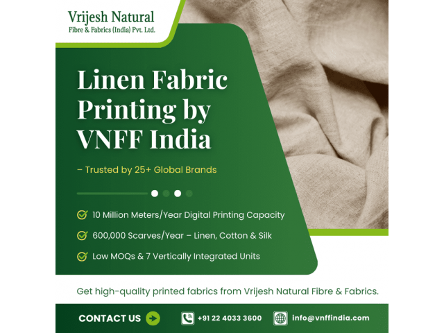 Linen Fabric Printing in India | Digital Expertise by VNFF India
