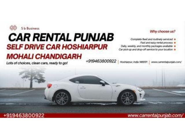 Car Rental Punjab Self Drive Car Hoshiarpur Mohali Chandigarh +919463800922