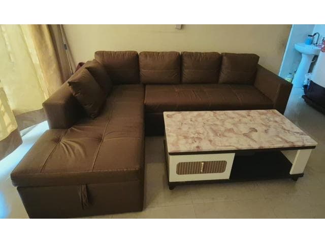 leatherite sofa cum bed
