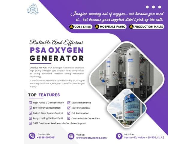 PSA Oxygen Generator – Reliable On-Site Oxygen Supply