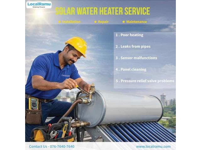 Solar Water Heater Repair Service by LocalRamu to Restore Hot Water with Expert Professionals