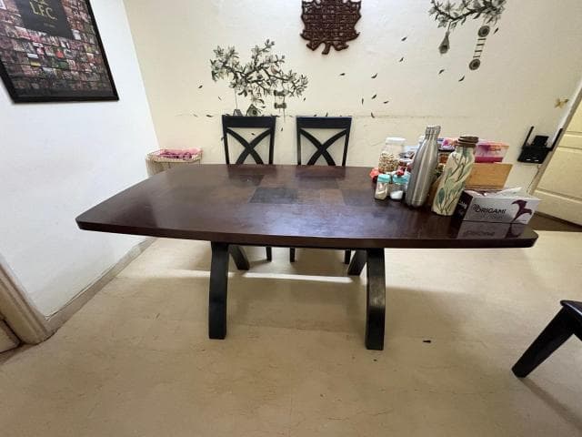 Wooden Dining Table with 6 Chairs.
