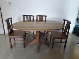 Dining table with 4 chair (Teak wood ) - Image 1