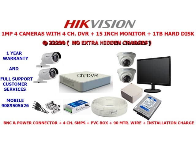 Hikvision 1MP Camera Full Set