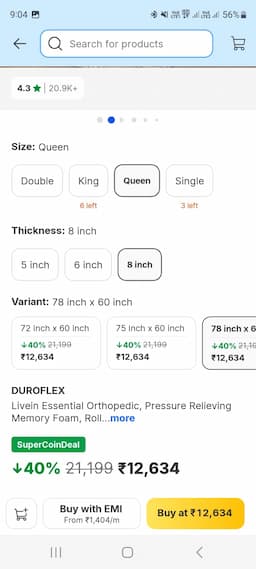 Duroflex mattresses 78 inch X 60 inch and 8 inch thick - Image 4