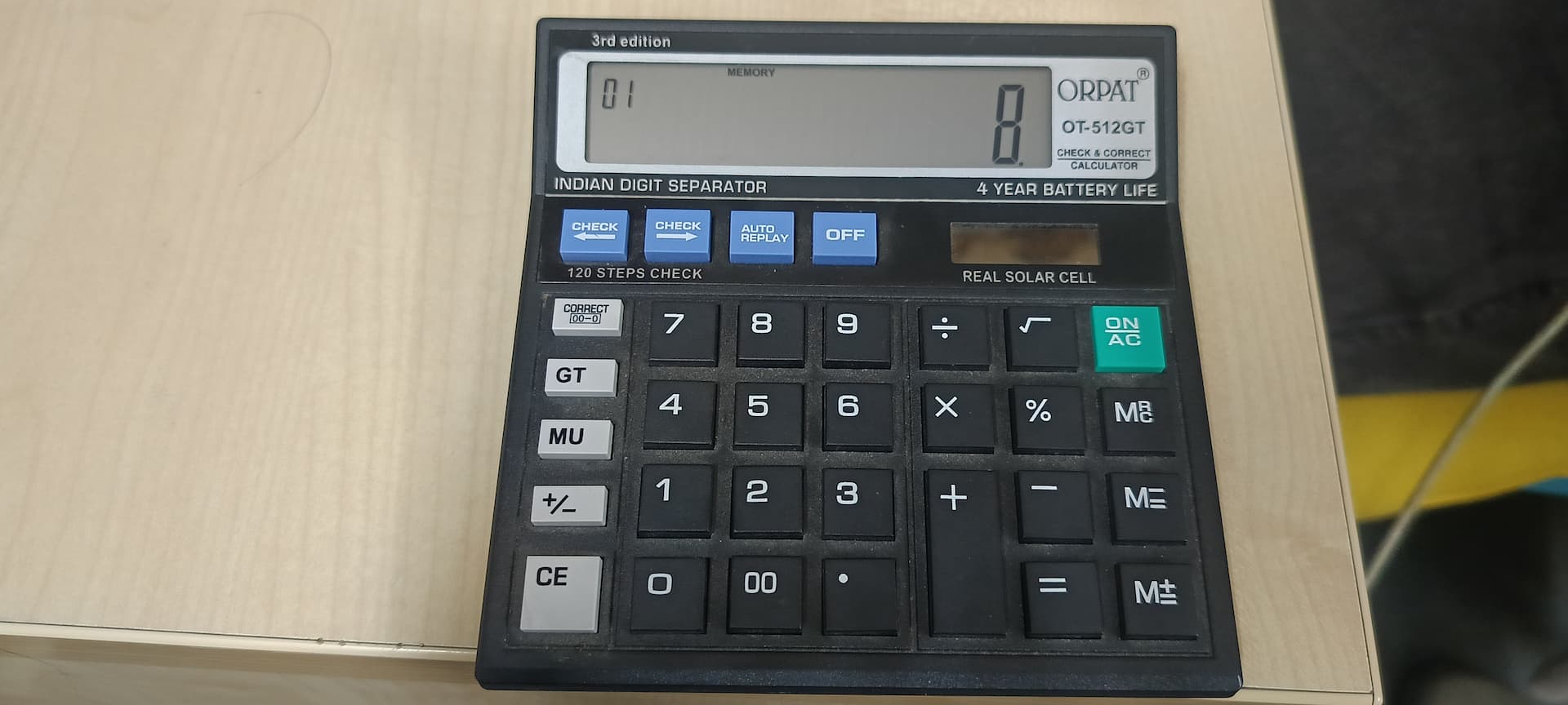 Orpat OT-512GT Desktop Calculator – Solar & Battery